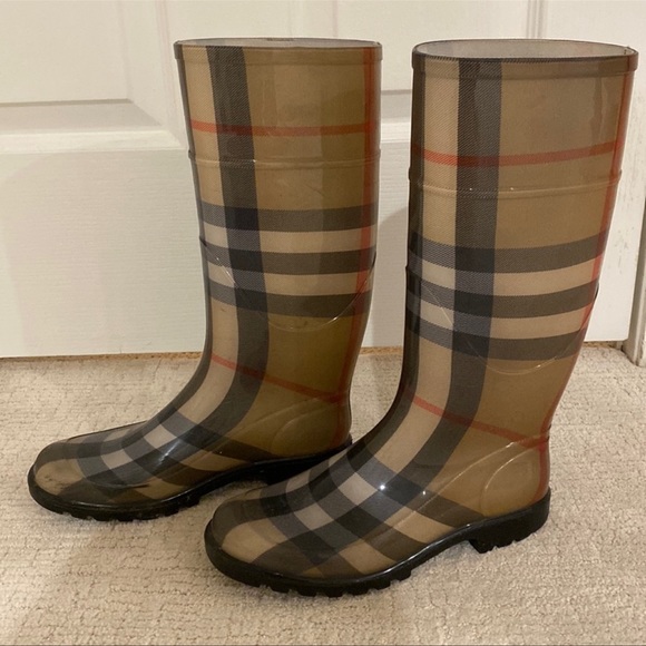 Burberry Rubber Plaid Print Rainboots - Picture 1 of 10